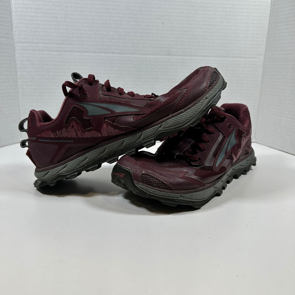 Altra Shoes Womens 8 Red Lone Peak 4 Low Mesh Trail Running AL0A4QTX604